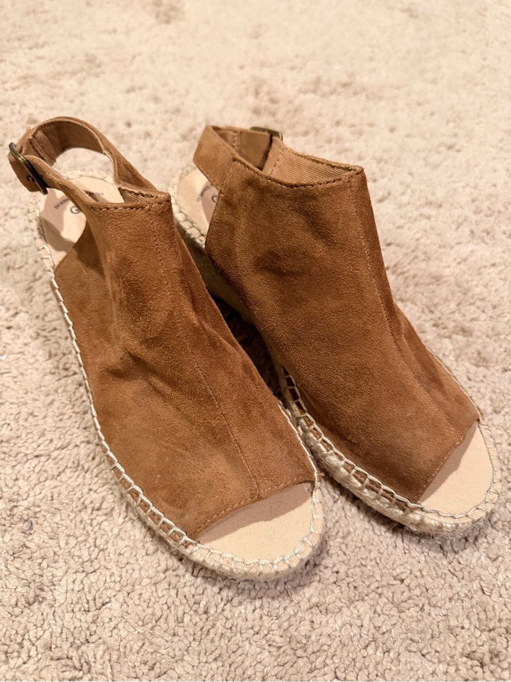 Gap Factory Women’s Suede Open-Toe Espadrille Wedge Sandals - Brown